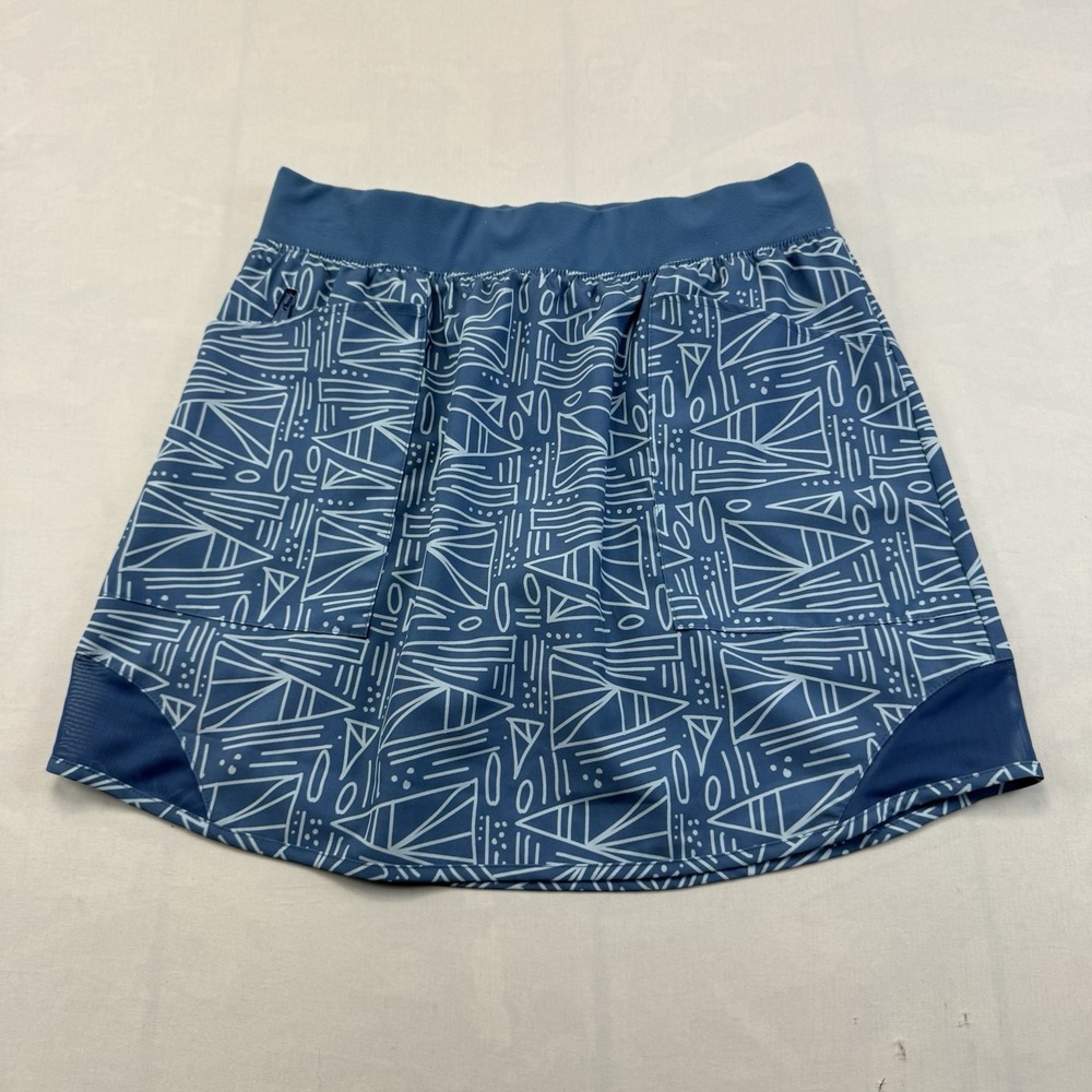 Telluride Clothing Women's Small Blue Geometric Print Athletic Skirt Pockets